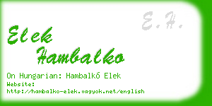elek hambalko business card