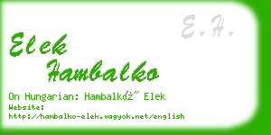 elek hambalko business card